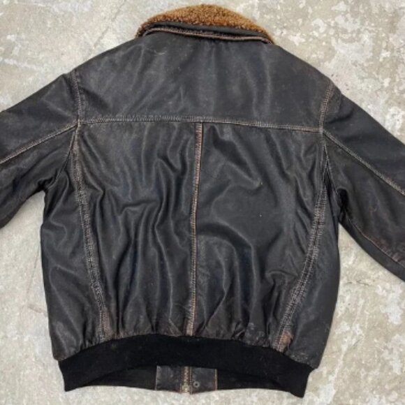 Vintage Orvis A-2 Flight Leather Bomber Jacket Mens Medium Patina FLAW READ - Picture 4 of 16